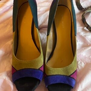 Nine West Colorful Peep Toe Heels